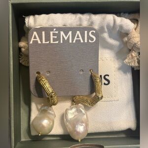 Alemais Gold and Iridescent Pearl Earrings